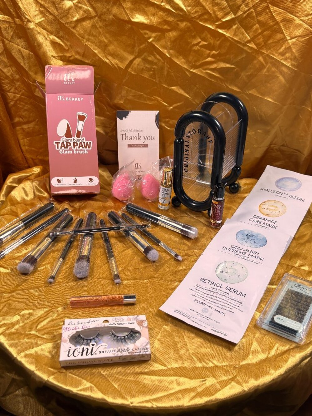 Beauty Bundle Makeup Brushes Lash Extensions Perfume Masks Organizer